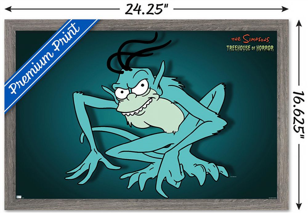 The Simpsons: Treehouse of Horror - Gremlin Wall Poster, 14.725" x 22.375", Framed