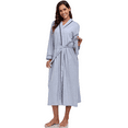 thumbnail image 3 of EA'S SECRET 100% Cotton Womens Long Robe Lightweight Kimono Bath Robe with Pockets(Gray,M), 3 of 9