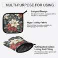 thumbnail image 3 of Yayeee Oven Mitts and Pot Holder Set of 2 Heat Resistant Kitchen Gloves Baking Hot Pad, White Christmas Leaves, 3 of 5