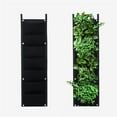 thumbnail image 4 of Fabric Raised Garden Bed Rectangle | Breathable Planting Container Growth Bag | 7-Pocket Wall Planter | Indoor Outdoor Vertical Herb Flower Vegetable Pot | Black 100x30cm | Easy Transport Storage, 4 of 9