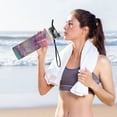 thumbnail image 5 of 1000ML Transparent Sports Water Bottle with Handle & Straw Portable Water Bottle for Outdoor Camping Gym Purple Trees, 5 of 7