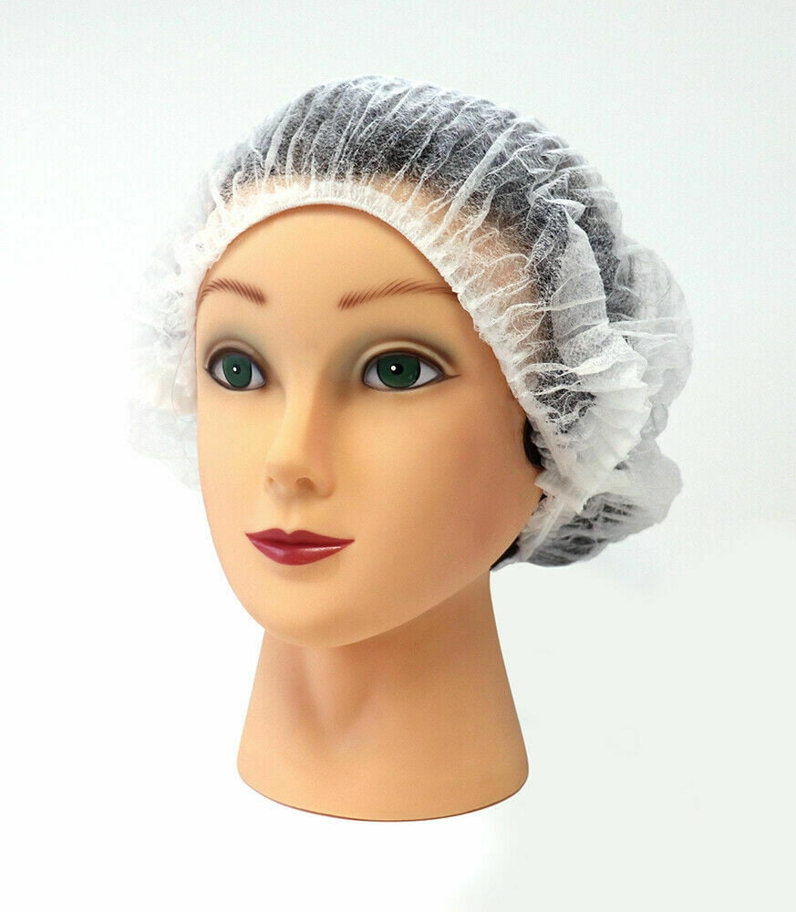 300Pcs Disposable Mob Cap Hair Net Dustproof Hats Kitchen Labs Factory Workwear 