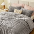 thumbnail image 3 of Home Essence Apartment Leena Shaggy Faux Fur Comforter Set, King/Cal King, Grey, 3 of 13