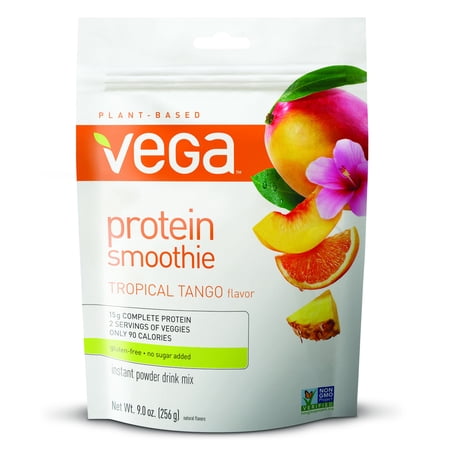 Vega Vegan Smoothie Powder, Tropical Tango, 15g Protein, 9.0