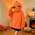 thumbnail image 7 of YUANxueke Boys Girls Pumpkin Design Sweatshirt with Zipper Hood Oversized Drop Shoulder Loose Fit Tops with Pocket,Orange,5 Years, 7 of 7