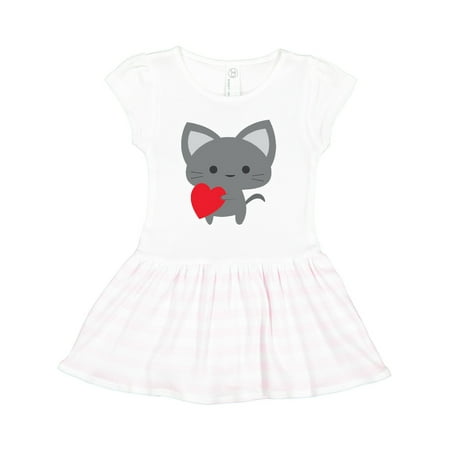 

Inktastic Heart Cat Gift Toddler Girl Dress
