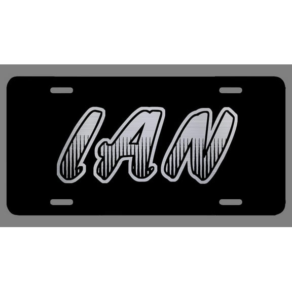 Ian Name Etched Style License Plate Tag Vanity Novelty Metal | Etched Aluminum | 6-Inches By 12-Inches | Car Truck RV Trailer Wall Shop Man Cave | NP467