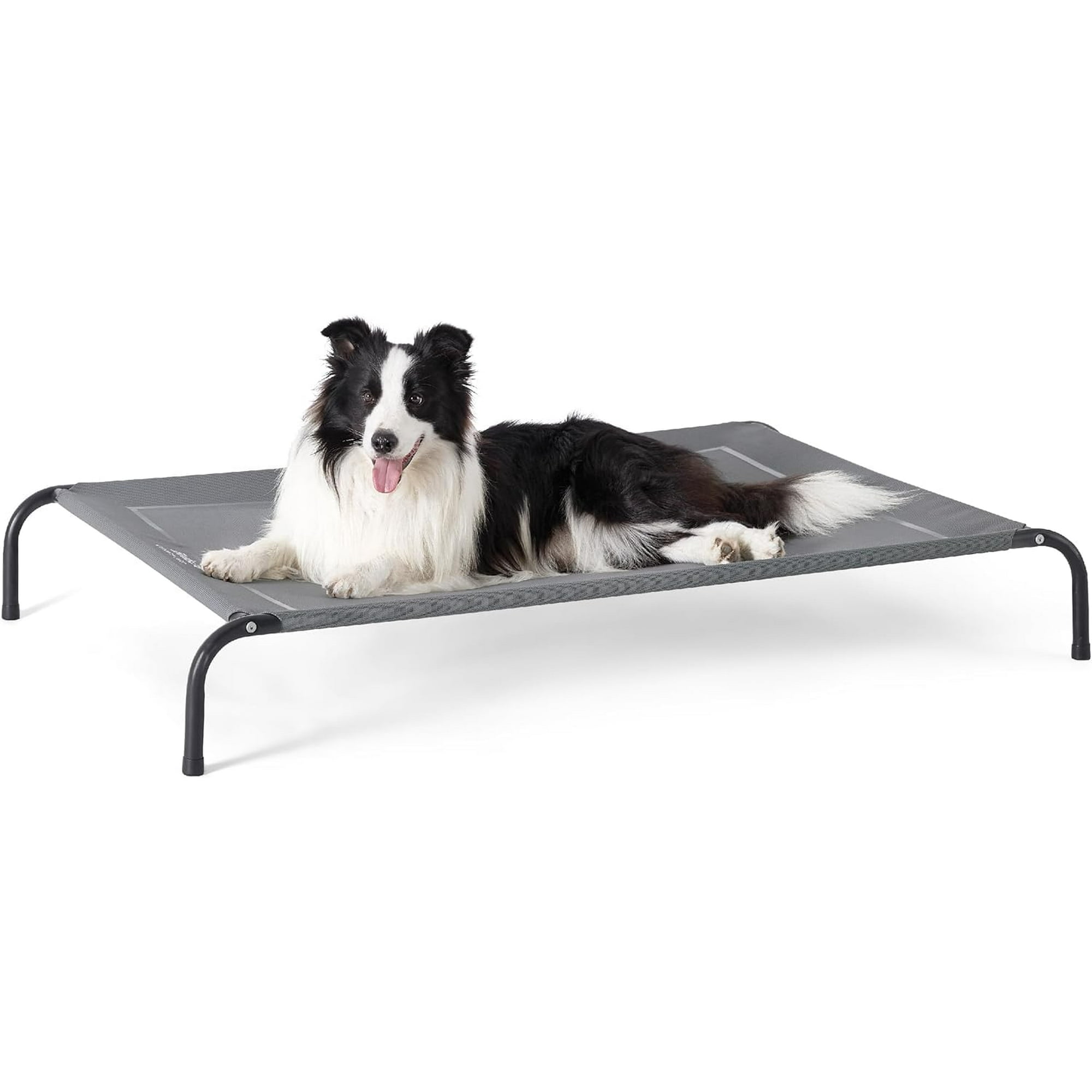 Bedsure Large Elevated Outdoor Dog Bed Raised Dog Cot for Large Dogs Portable Outdoor Pet Bed for Camping or Beach Cooling Summer Frame with Breathable Mesh Grey 49 Inches Walmart