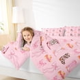 thumbnail image 4 of jejeloiu Chic Cow Cowboy Boot 7-Piece Twin Bedding Sets Kids,Pink Cute Bow Bedding Comforter Set For Girls,Reversible, 4 of 7