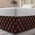 thumbnail image 1 of Fleur De Lis Bed Skirt, Victorian Floral Pattern of Orange Color and Curly Ornaments Gothic Era, Elastic Bedskirt Dust Ruffle Wrap Around for Bedding Decor, 4 Sizes, Dark Blue Orange, by Ambesonne, 1 of 2