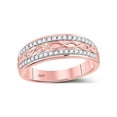 thumbnail image 3 of FB Jewels 10kt Rose Gold His Hers Round Diamond Cluster Matching Wedding Set 1 Cttw, 3 of 4