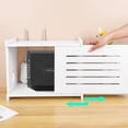 thumbnail image 4 of White Router Shelf Projector Shelf Projector Stand Router Storage Box Modem Cable Router Cover Organized Power Strip Cable Management Hider Rack by Solid Wood, 4 of 7
