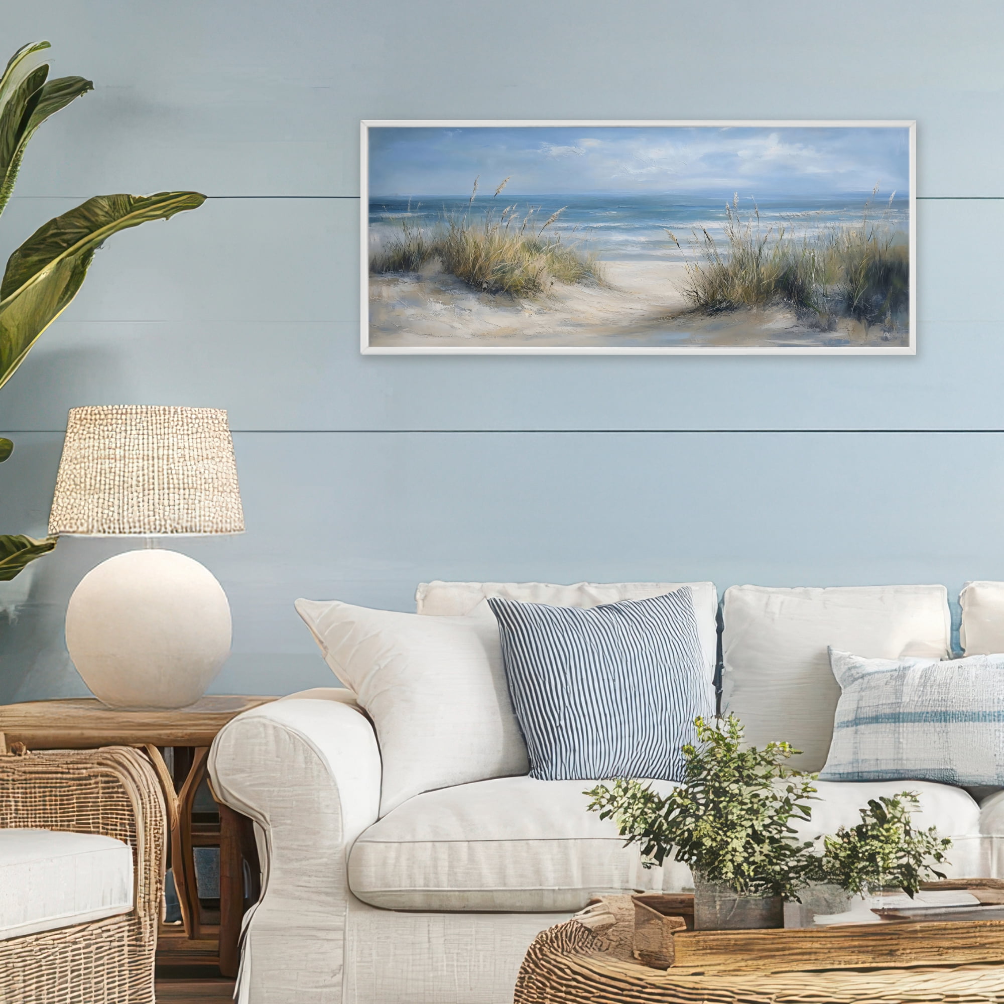 Stupell Industries Coastal Peace Dunes White Framed Giclee Art, design by LSR Design Studio