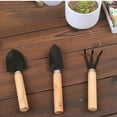 OAVQHLG3B Gardening Tools Set 3 Piece NonSlip Grip Wooden Grip Small