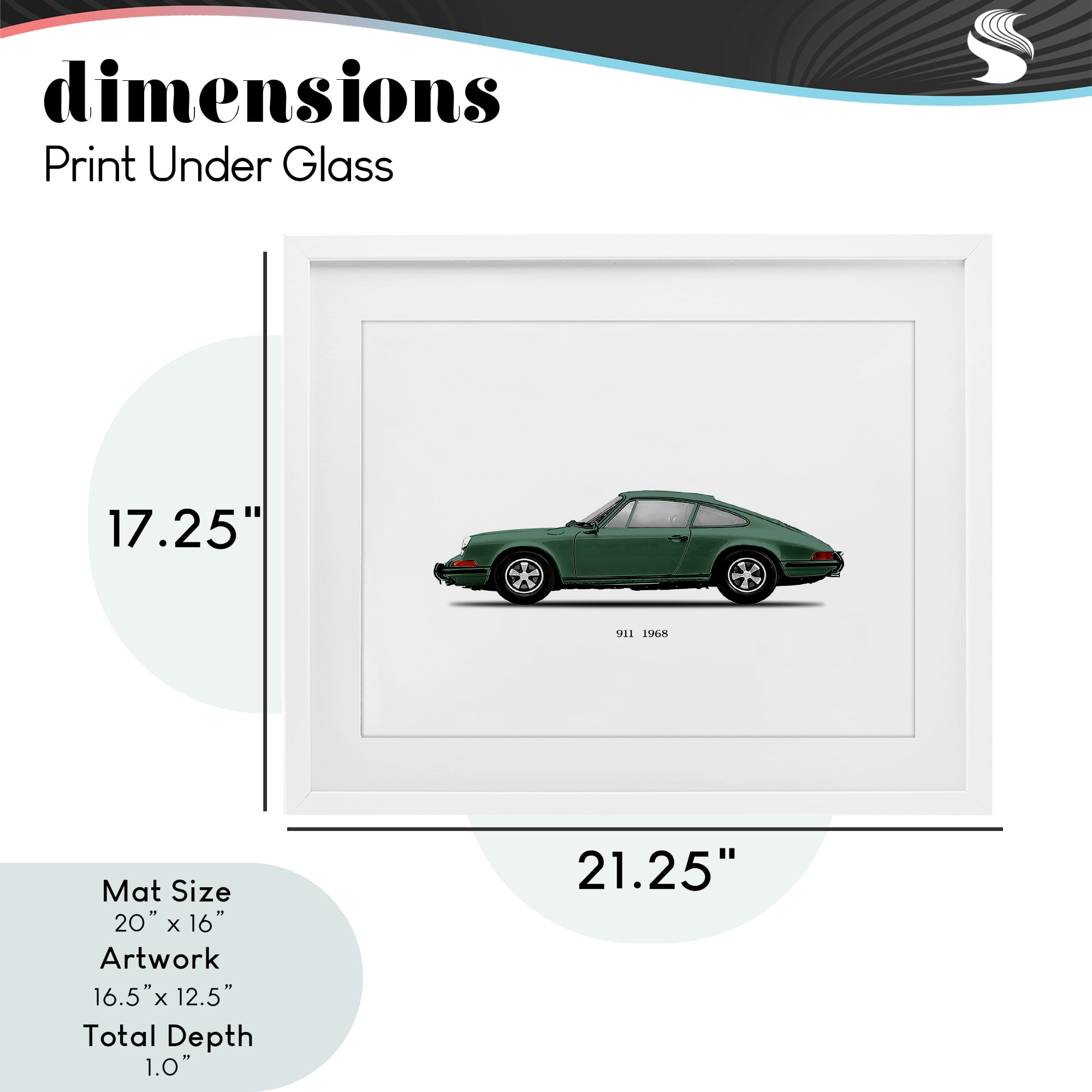 Stupell Industries Green Vintage Car Model White Framed Print Under Glass, design by Mark Rogan