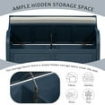 thumbnail image 6 of Triple Tree Rustic Storage Bench with Safety Hinge and Split Cushion, Antique Navy, 6 of 7