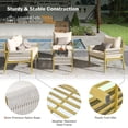 thumbnail image 4 of 4-Piece Patio Furniture Set, Outdoor Conversation Set with Tempered Glass Table, Loveseat and 2 Armchairs, Patio Furniture Set with Thick Cusions, 4 of 9