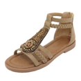 thumbnail image 5 of kamemir Clarks Shoes Women's Open Toe Buckle Ankle Strap Platform Wedge Sandals(Beige,6.5), 5 of 6