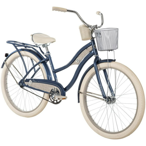 Huffy 26” Deluxe Cruiser Bike, Fits Riders 60”+, Blue, Adult, Women’s