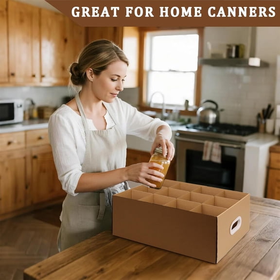 5 Pack Mason Jar Storage Boxes with Dividers and Handles