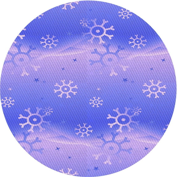 Ahgly Company Indoor Round Patterned Purple Mimosa Purple Area Rugs, 5' Round