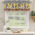 thumbnail image 3 of 2 Pack Valances for Windows, Plaid Pig Cow Wooden Window Valances for Living Room/Bedroom/Bathroom, Black White Farmhouse Animals Light Filtering Kitchen Curtain Valance Window Treatment 60"W x18" L, 3 of 9