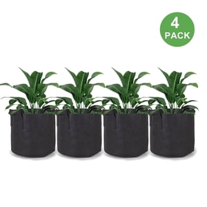 Tripumer 4-Pack 3 Gallon Grow Bags, Black