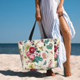 thumbnail image 6 of Naloa Bird Butterfly Rose Large Capacity Beach Bag, Waterproof Sandproof Beach Swim Pool Bag Tote Bag for Women, 6 of 7