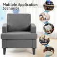 thumbnail image 5 of Hramk Mid-Century Accent Chairs, Dark Grey Linen Fabric Armchair, Upholstered Single Sofa Chairs for Bedroom Living Room, 5 of 6