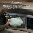 thumbnail image 2 of Bentgo MicroSteel Heat & Eat Container – Microwave-Safe, Leak-Proof, Easy-to-Clean, Lightweight Stainless Steel Reusable Food Storage with Airtight Silicone Lid (Family Size; 8.5-Cup Capacity; Aqua), 2 of 8