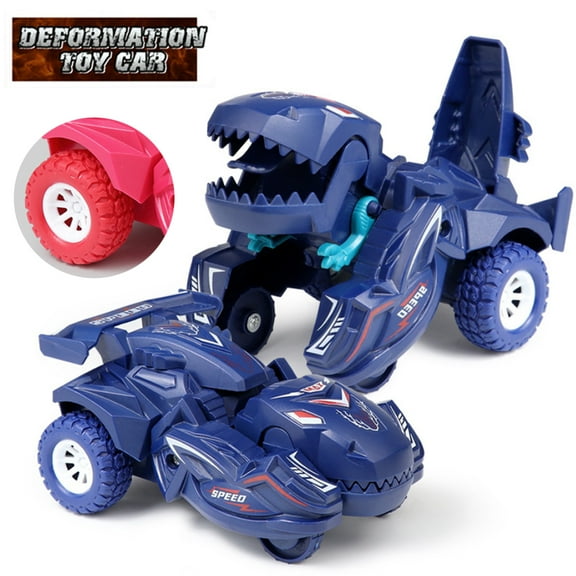 Homaful Dinosaur Car Toy 2 in 1 Deformation Car for Kids Boys Playing Transform Car Robot Toys Inertial Slide Toy Car for 3 4 5 6 7 8 Year Old Girls Boys Best Christmas Birthday Gifts