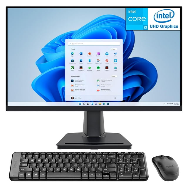 Computadora ASUS NUC 12 Pro Intel Core i3 1220P 8GB RAM 512GB SSD Monitor 21.5" Teclado Mouse Logitech