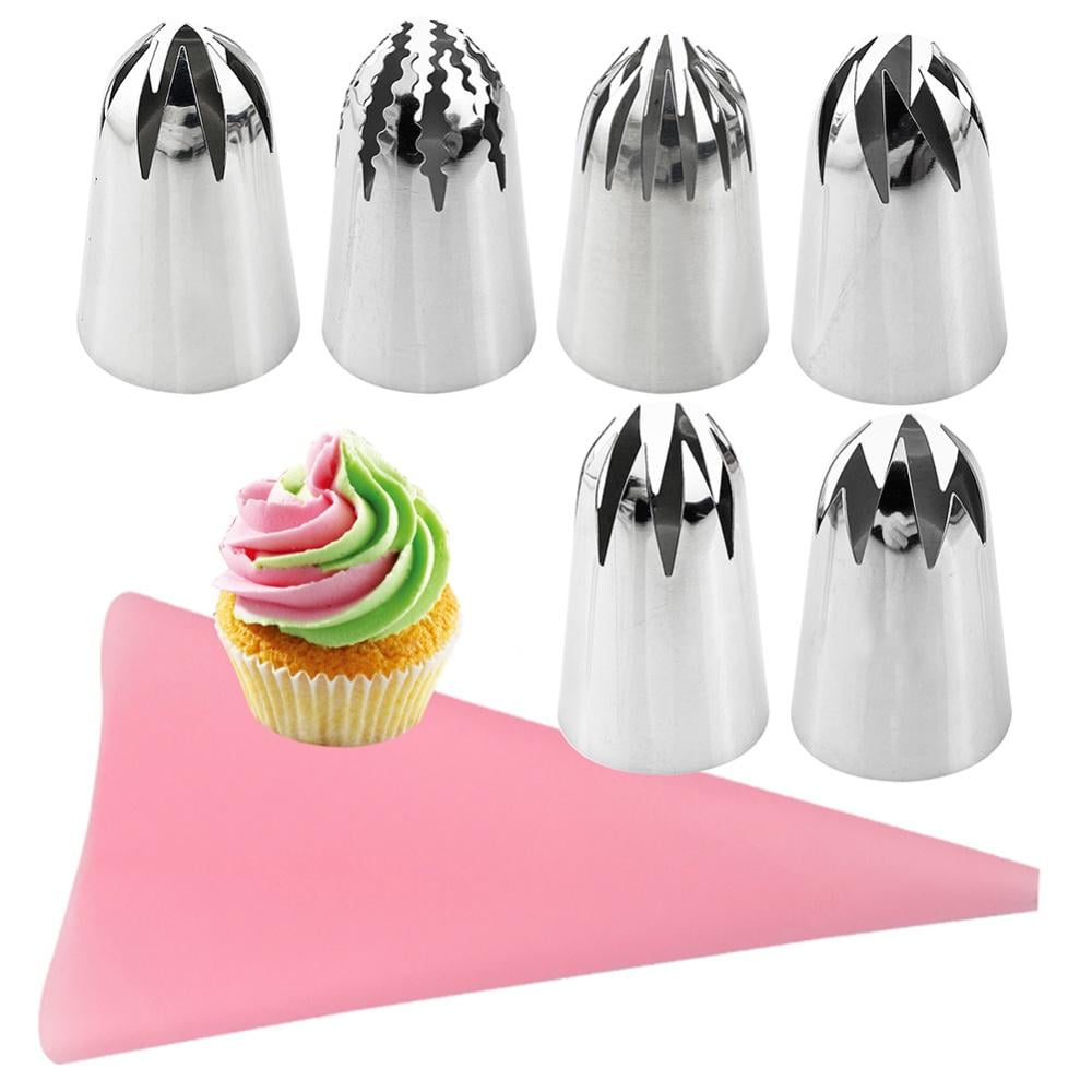 Silicone Icing Piping Cream Pastry Bag 12 Nozzle Set Cake Decorating Baking Tool 