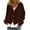 Brown, variant on Women Sweaters Button Down Cardigan Long Sleeve Open Front Knit Crop Top Crewneck Jacket V-Neck Solid Color Loose Outerwear Womens Cardigan Purple XXL