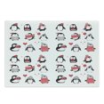 thumbnail image 1 of Winter Cutting Board, Penguins Hand Drawn Merry Christmas Greetings, Decorative Tempered Glass Cutting and Serving Board, Large Size, Dark Coral White Black, by Ambesonne, 1 of 1
