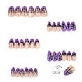 thumbnail image 3 of 30Pcs Halloween Evil Eye Press On Nails Short, Spider Web Pattern False Nail Tips Kit with Jelly Glue and File, Glossy Medium Length Reusable Fake Nails for Women, DIY Festive Party Manicure Set, 3 of 5