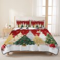 thumbnail image 3 of Quilts King Size Bedding Set, Christmas Lightweight Quilted Comforter, Red Xmas Trees Pine Needle Snowflake Soft Reversible Bedspread Coverlet with Pillow Covers for All Season, 96" x 106", 3 of 9
