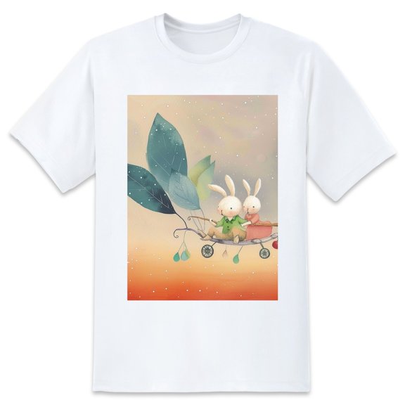 Basic Oversize Tees For WomenRabbit Loose Boyfriend Shirts Casual Blouse round neck