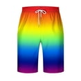 thumbnail image 3 of Penkiiy Mens Rainbow Swim Trunks Short Swimming Trunks with Mesh Lining Fashion Trend Turnks S Blue, 3 of 4