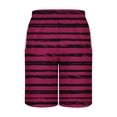 thumbnail image 4 of CHEEREAM Men's Swim Trunks Beachwear Outdoor Quick Dry Striped Print Drawstring Board Short with Pockets Wine XL, 4 of 5