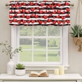 thumbnail image 2 of Valentines Day Curtain Valances for Windows, Kitchen Valance Window Treatments Panel 2 Pack, Red Love Hearts Romantic Black Stripes Rod Pocket Short Curtains for Bathroom Bedroom 42 x 18 Inch, 2 of 8