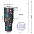 thumbnail image 2 of Green 40oz Holiday Tumbler with Lid and Straw, Snowman Stainless Steel Insulated Cup Gifts for Home or Travel, 2 of 4