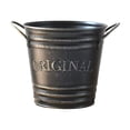 thumbnail image 2 of Japceit Rustic Iron Planter With Handles, Vintage Metal Flower Pot, Indoor Outdoor Farmhouse Garden Decor, Distressed Centerpiece Container, Bucket Planter For Plants, 2 of 6
