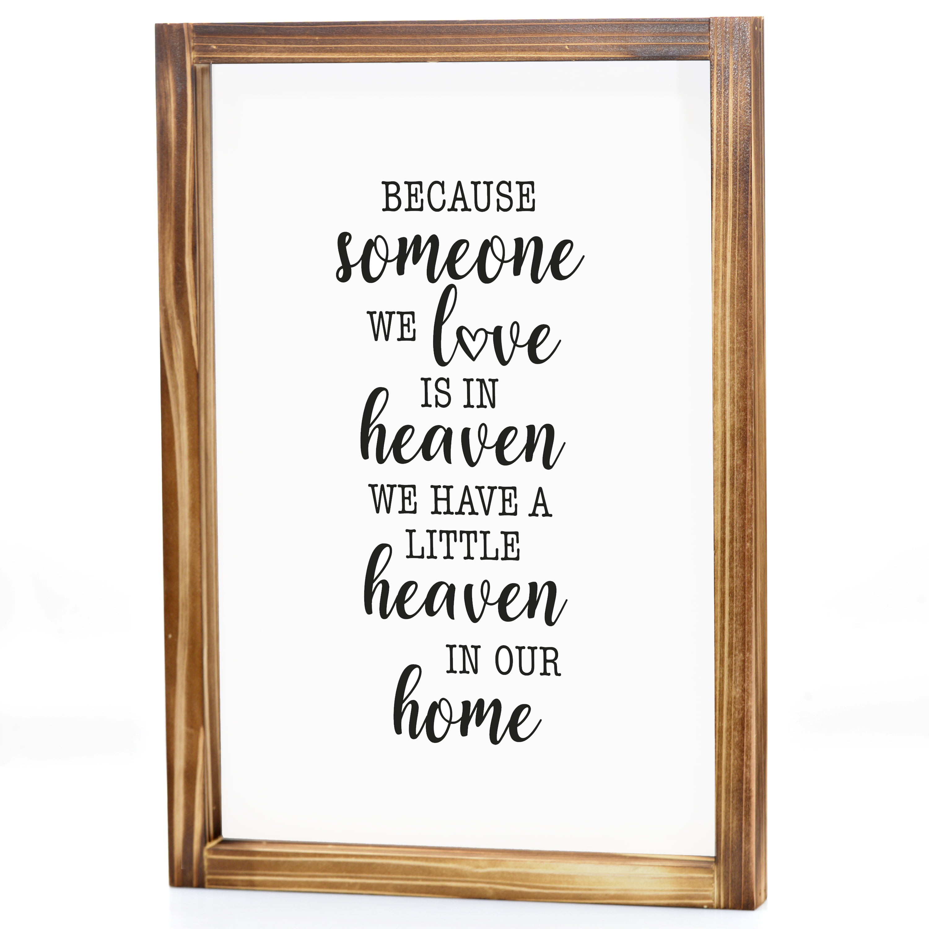 custom decor Because someone we love is in Heaven Sign rustic wood sign farmhouse home decor wedding anniversary housewarming gift