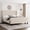 Off-white FULL, variant on Soft fabric Upholstered Platform Bed Frame Full Size - Wingback Headboard, 4 Storage Drawers, Button Tufted, Wooden Slats, Charging Station, No Box Spring Needed, Easy Assembly - Navy Blue