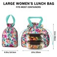 thumbnail image 5 of Pioneer Flower Floral Print Pattern Drawstring Lunch Bag Women - Drawstring Lunch Bag Insulated for Work Office - Stain-Resistant Large Lunchbags for Women with Multi-Pockets, 5 of 6