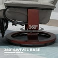 thumbnail image 3 of Gray PU Leather Manual Recliner Chair with Swivel Base and Extendable Footrest, 3 of 7