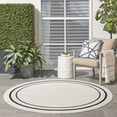 thumbnail image 4 of Nourison Essentials Indoor/Outdoor Ivory/Black 6' x round Area Rug, (6 Round), 4 of 9