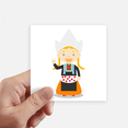 thumbnail image 1 of Pigtails Girl Netherlands Cartoon Sticker Square Waterproof Stickers Wallpaper Car Decal, 1 of 1