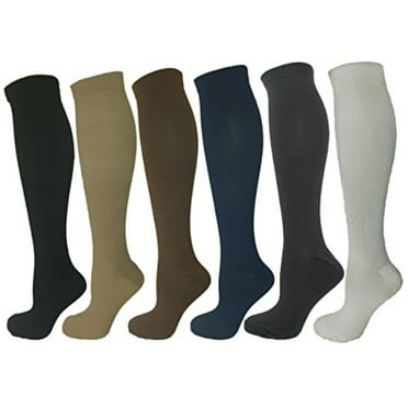 Dr. Shams 6 Pairs Pack Women Graduated Compression Knee High Socks 9-11 ...